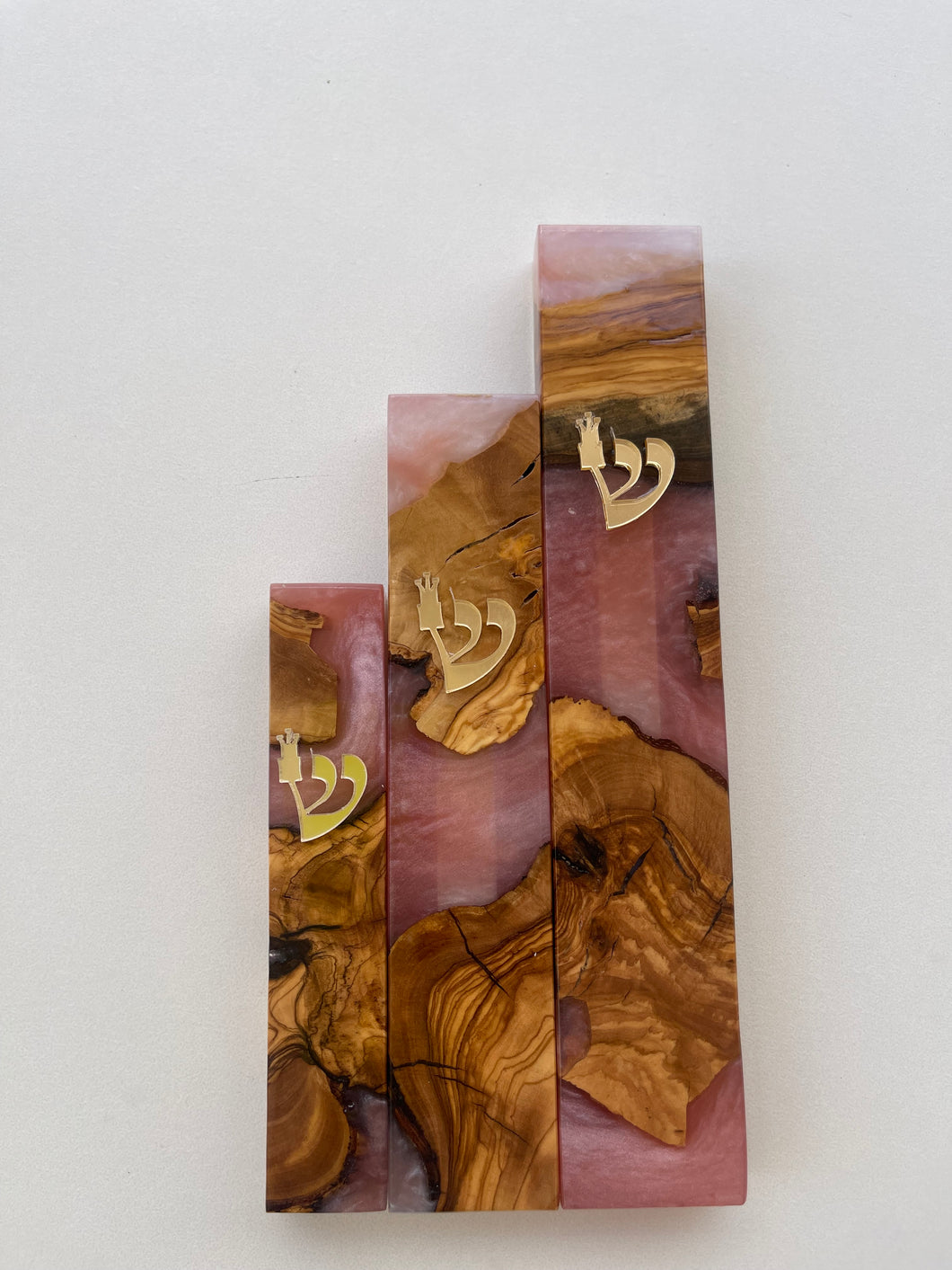 Wood & Epoxy Rose Pink Mezuzah