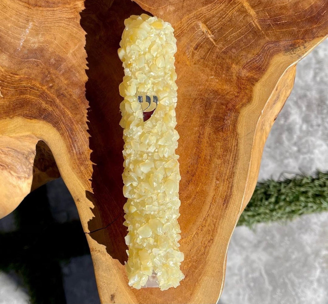 Yellow Opal Mezuzah